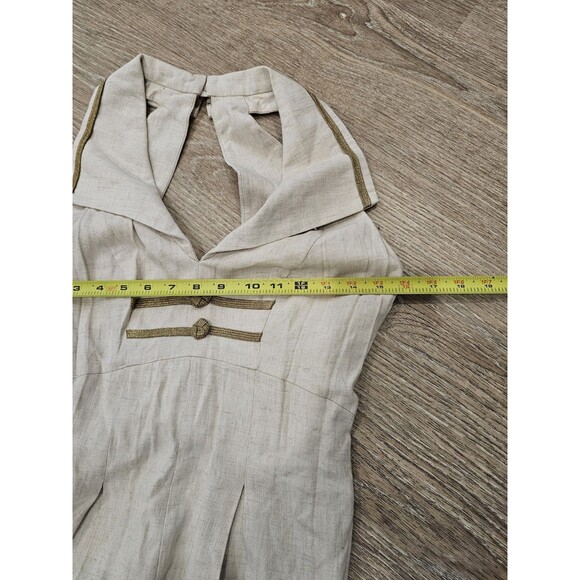 Barbara Barbara Women’s Halter Beige Jumpsuit Wideleg Size 4 - Picture 5 of 9